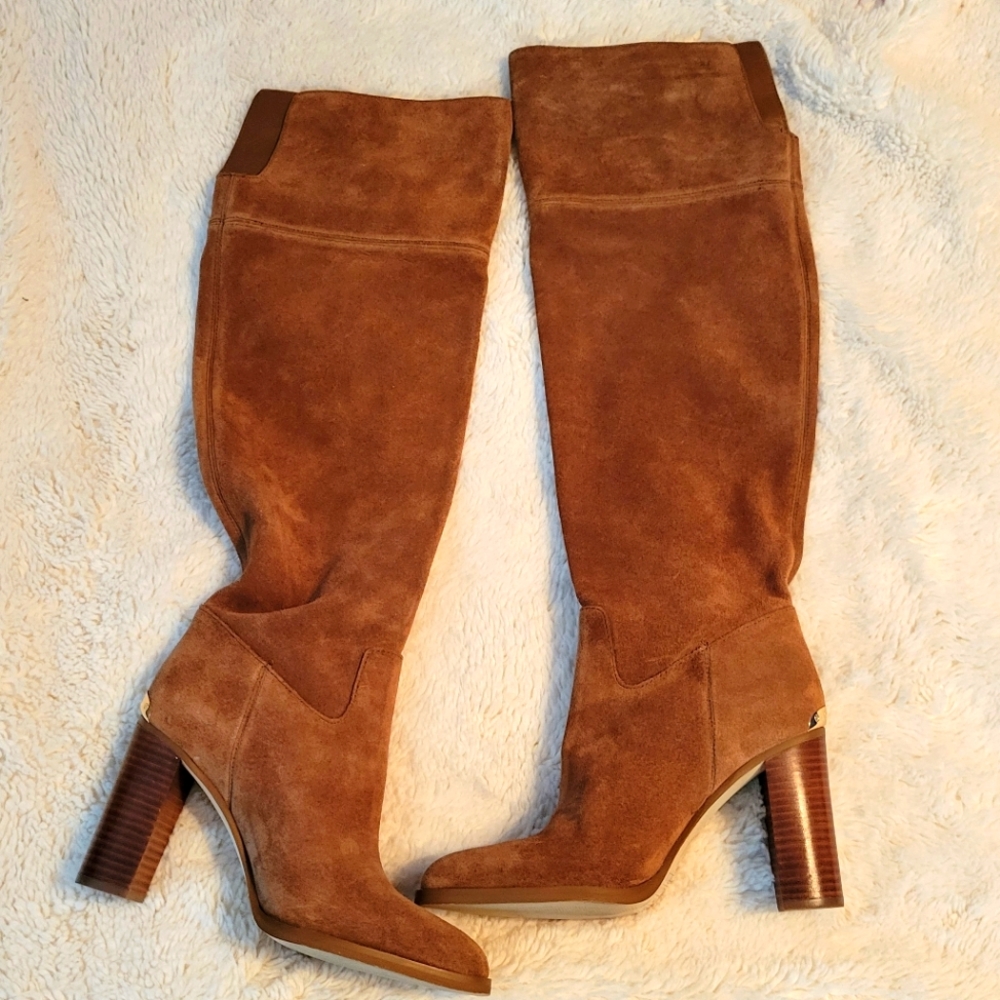 MK Over the knee cognac boots, size 7